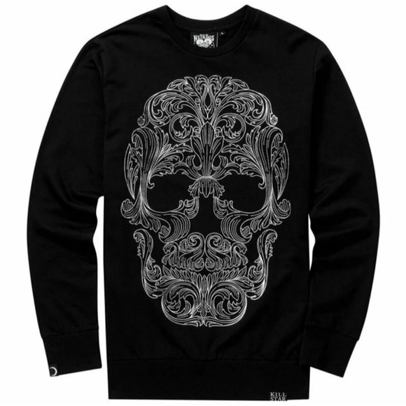 Killstar ✦ Dead Inside Sweater ✦ Black White Oversized Gothic Knit Pullover M - Picture 5 of 7